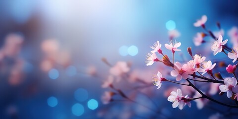 beautiful cherry blossom flowers background, Generative Ai	
 - obrazy, fototapety, plakaty
