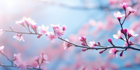 beautiful cherry blossom flowers background, Generative Ai	
