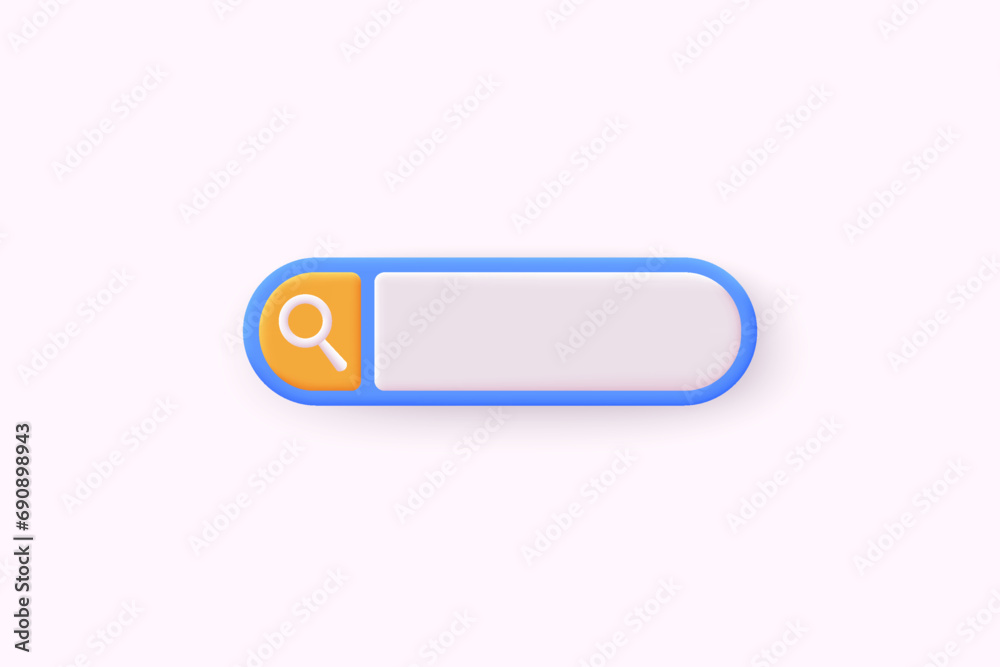 Poster search bar design element. search bar for ui. 3d web vector illustrations.