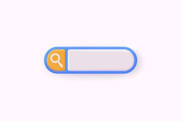 Search bar design element. Search Bar for UI. 3D Web Vector Illustrations.
