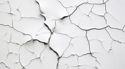 Cracking paint on white wall. Cracks on the wall. Texture with cracks