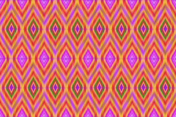 Geometric ethnic ikat pattern traditional. Design for background, fabric, clothing, wallpaper, batik, carpet, wrapping and all kinds of home decorations. Vector illustration.embroidery style.