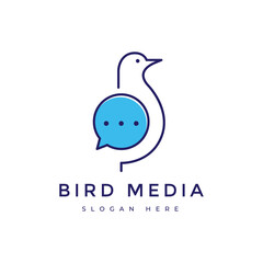 Obraz premium messenger mail pigeon fly service deliver dove paper logo design graphic vector