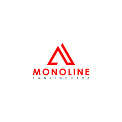 monoline type letter a logo
