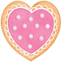 Valentine's day cookies in watercolor style, happy valentine's day.