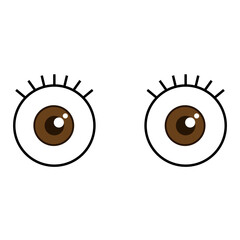 illustration of a pair of eyes. EPS 10 vector.