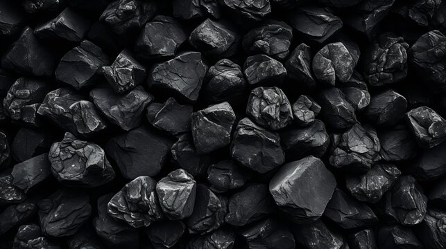 a pile of black coal with some gray pieces and one piece of rock