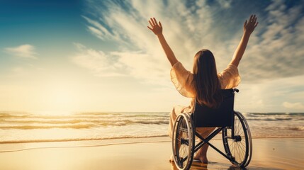 Wheelchair user celebrates freedom at beach