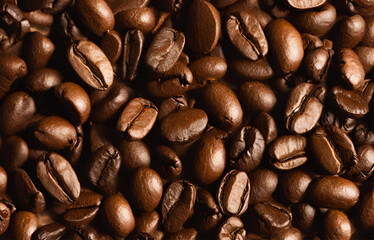 Fototapeta premium Coffee Beans, Isolated Aromatic Caffeine Seed for Dark Roasted Espresso, Morning Brew, and Flavorful Beverage Generative Ai