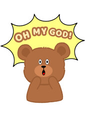 Super cute bear expression, icon, element, bear, cute, cartoon