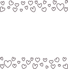 バレンタインなど記念日をイメージしたたくさんのハートの線画フレーム