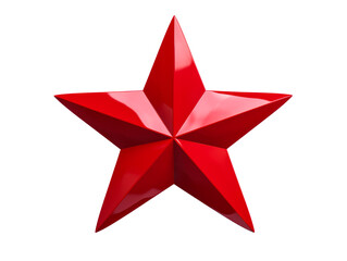Red 3D star with a polished surface, perfect for festive decorations. Generative AI