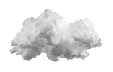 Fluffy white cloud with realistic details isolated on a transparent background. Generative AI