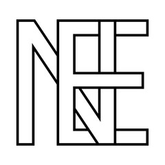 Logo sign ne en icon double letters logotype n e