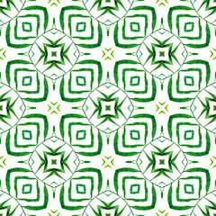 Exotic seamless pattern. Green impressive boho