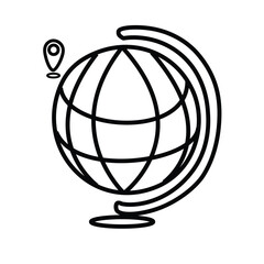 world globe stand gps icon