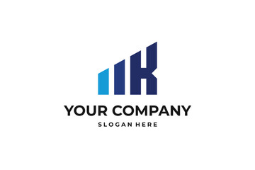 Fototapeta premium Letter K - Accounting and Financial Logo : Suitable for Accounting and Financial Theme, Business and Consulting Theme, Infographics and Other Graphic Related Assets.