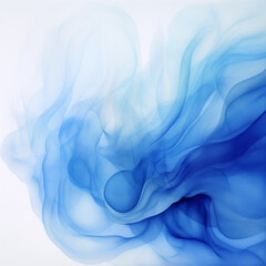 Obraz premium Ethereal blue smoke waves, abstract and flowing, with a soft, translucent gradient.