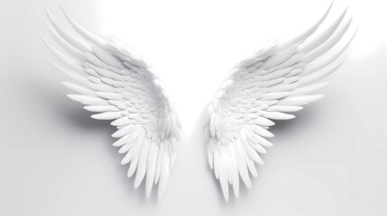A white angel wings on a white background with a white background and a white background with a white background