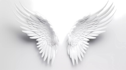 Obraz premium A white angel wings on a white background with a white background and a white background with a white background