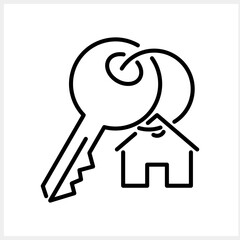 Real estete icon isolated Sketch key clipart Vector stock illustration EPS 10