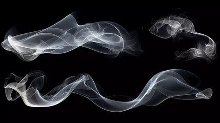 Smoke on a transparent background set of smokes on a transparent background set of smokes on a transparent background