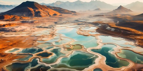 aerial view of geological landmark