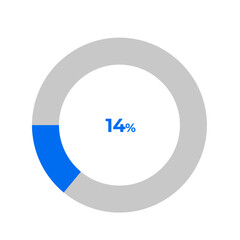 14 percent pie chart outline stroke vector illustration eps