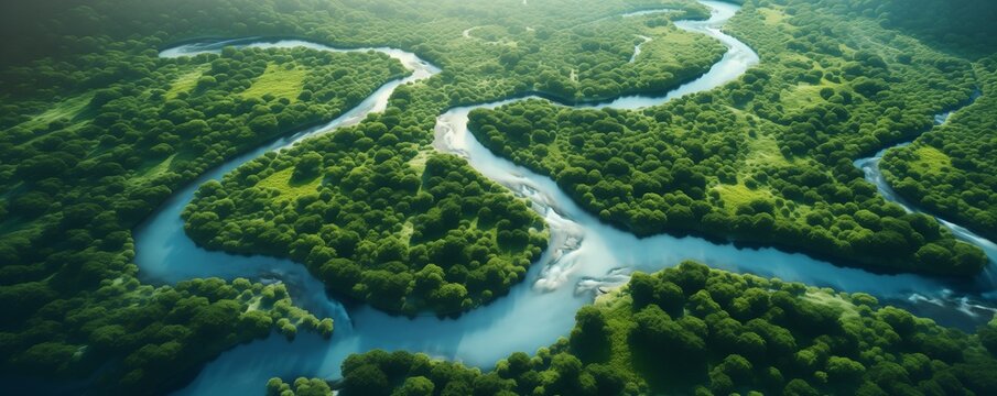 Beautiful Green Amazon Forest Landscape