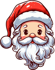 Picture of a cute Santa Claus who congratulates you on the New Year and the birth of Christ.