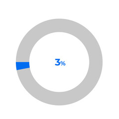 3 percent pie chart outline stroke vector illustration eps