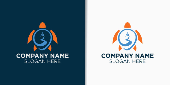 travel and turtle logo design
