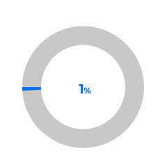 1 percent pie chart outline stroke vector illustration eps