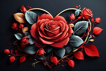 Valentine design on dark background