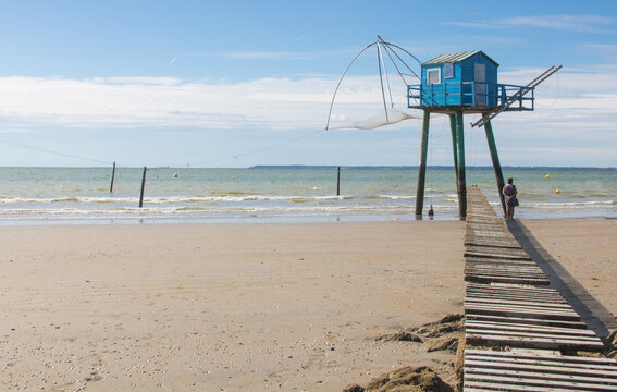 p&ecirc;cherie bleue de Tharon sur la plage de Saint-Michel-Chef-Chef en Loire Atlantique