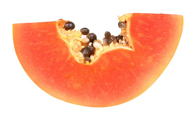 ripe papaya slices isolated, transparent PNG, Ripe Papaya macro studio photo, PNG format, cut-out