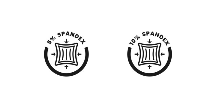 Spandex textile label or Spandex label vector isolated. Simple spandex textile icon for apps, websites, print design, element design, and more about spandex cloth.