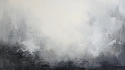 an abstract canvas with a blend of stormy grays and dramatic blacks, portraying a sense of mystery and depth.