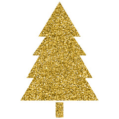 Gold glitter Christmas tree luxury decoration design for element