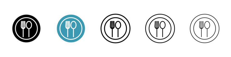 Canteen illustration set. School food cafeteria vector symbol for UI designs. - obrazy, fototapety, plakaty