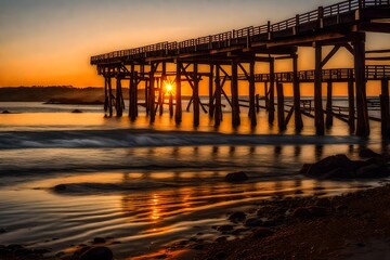 Fototapeta premium sunset on the pier