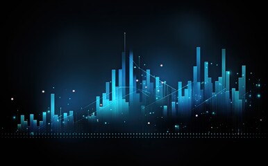 Fototapeta premium Glowing chart of investment financial data. Graph of financial growth. Business concept of investing wisely and increasing wealth. 