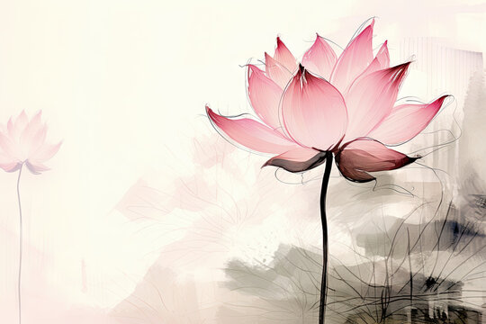 Serene Blossom,Calligraphy art style