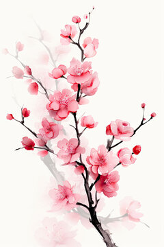 "Graceful Cherry Blossom Calligraphy",Calligraphy art style