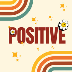 Positive Smile Flower Vector Graphic, Positivity bright design 