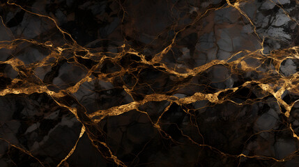 natural black emperador marble texture background with golden veins, exotic limestone ceramic tile slice mineral marbel stone pattern, modern onyx brown breccia rustic matt italian qua. Generative AI.