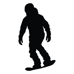 silhouette of snowboarder