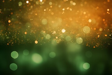 Obraz premium abstract green background with lights and bokeh 