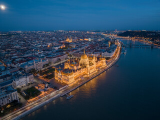 Fototapeta na wymiar Hungarian Parliament Budapest Aerial