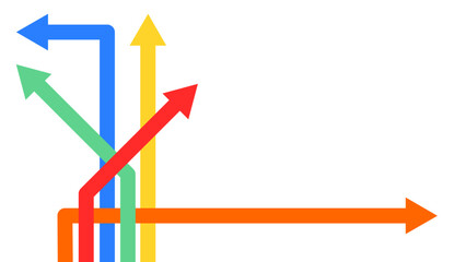 Arrows that intersect and go in all directions
